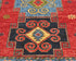 3x4 Red Blue Ersari Afghan Hand Knotted Veg Dye Wool Area Rug